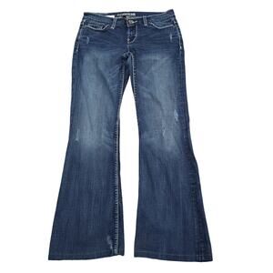BKE Denim Pants Womens 27 Blue Mid Rise Flare Leg Stretch Jeans Bottoms